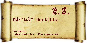 Máté Bertilla névjegykártya